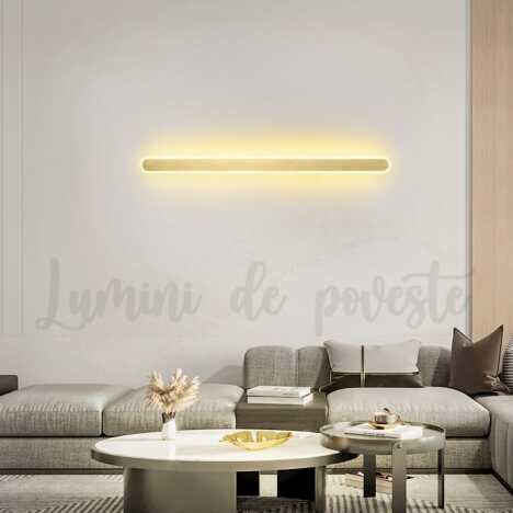 Aplica LED 64W Tube Gold, LED inclus, 1 surse de iluminare, Lumina: Cald, Natural, Rece