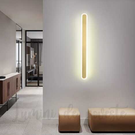 Aplica LED 64W Tube Gold, LED inclus, 1 surse de iluminare, Lumina: Cald, Natural, Rece